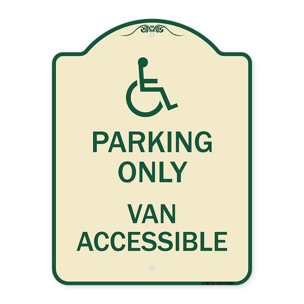 Parking Van Accessible W/ Graphic Heavy-Gauge Aluminum Architectural Sign, 24" x 18", TG-1824-23406